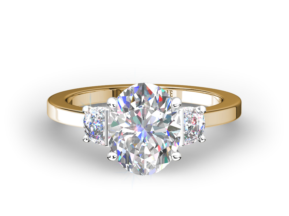 The Reflection Engagement Ring with Half Moon Cut Diamonds and Sapphir –  ARTEMER