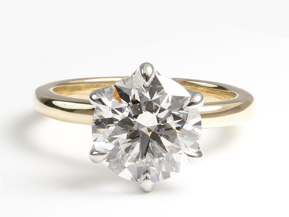 Round Diamond Floral Engagement Ring with Round Shank in 14K | The Stone  Jewelers | Boone, NC